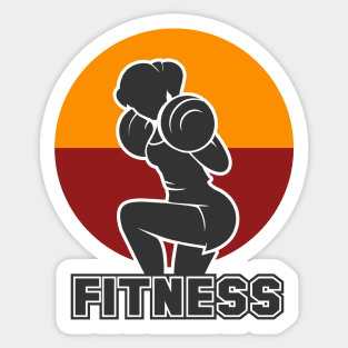 Fitness club emblem with training athletic woman Sticker